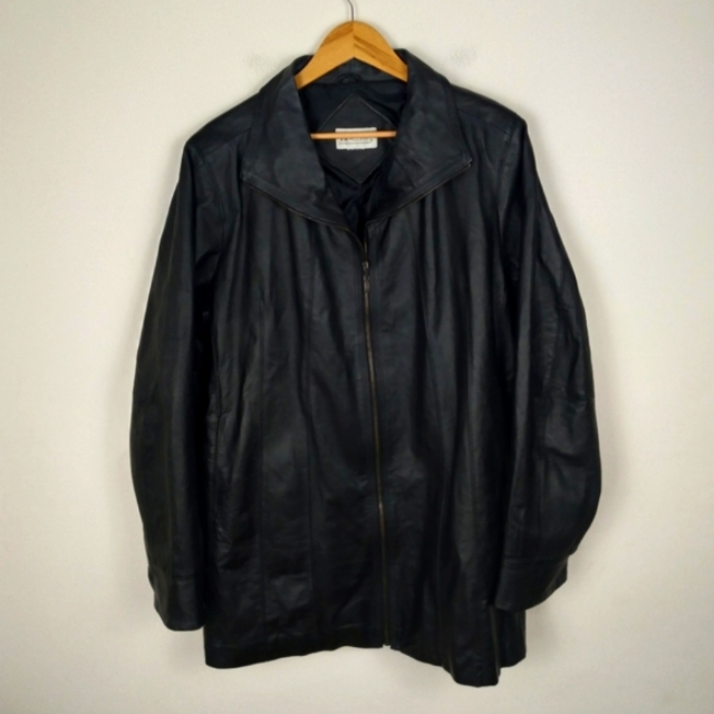 💥 EUC Via Accent Leather Jacket (See Measurements)